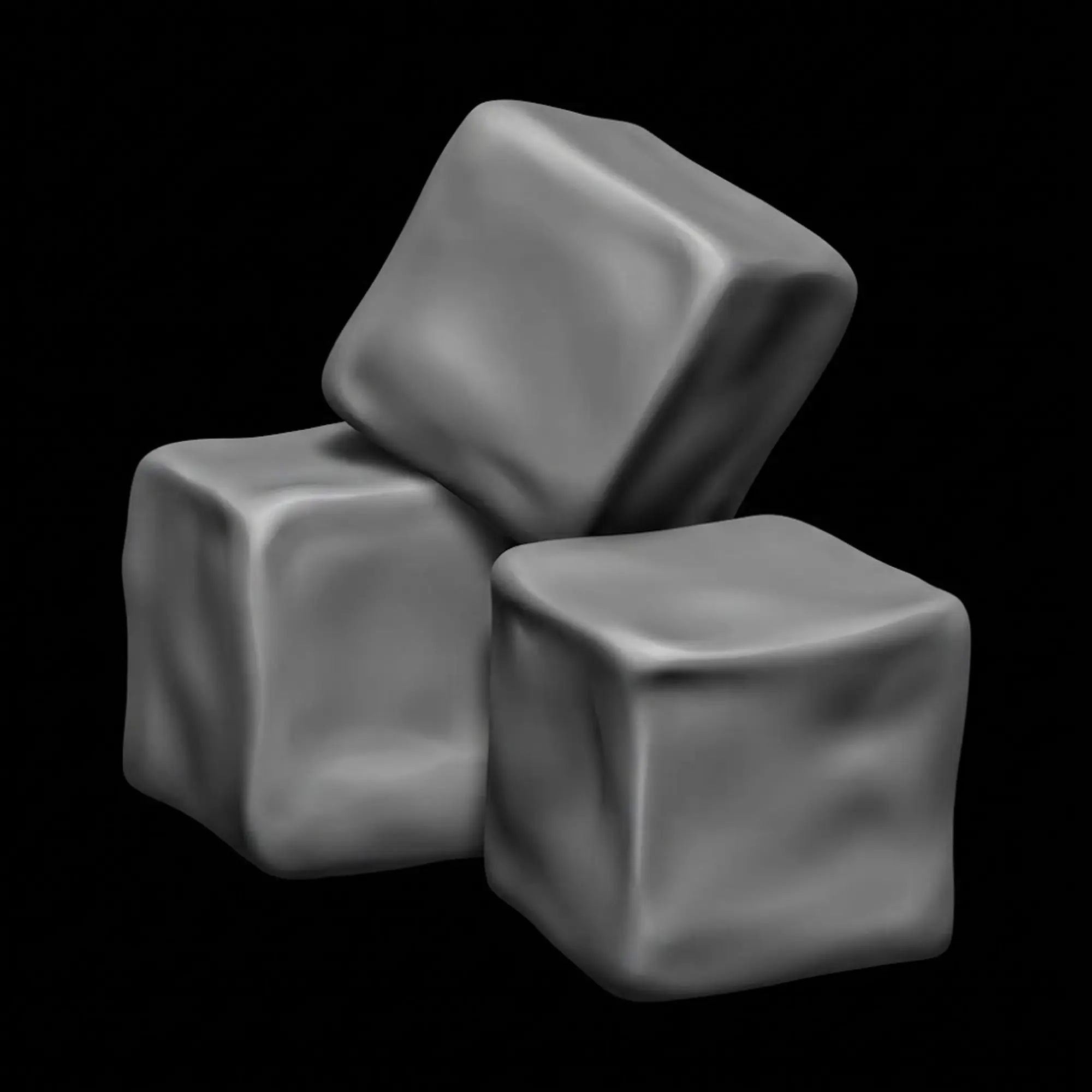 Three ice cubes