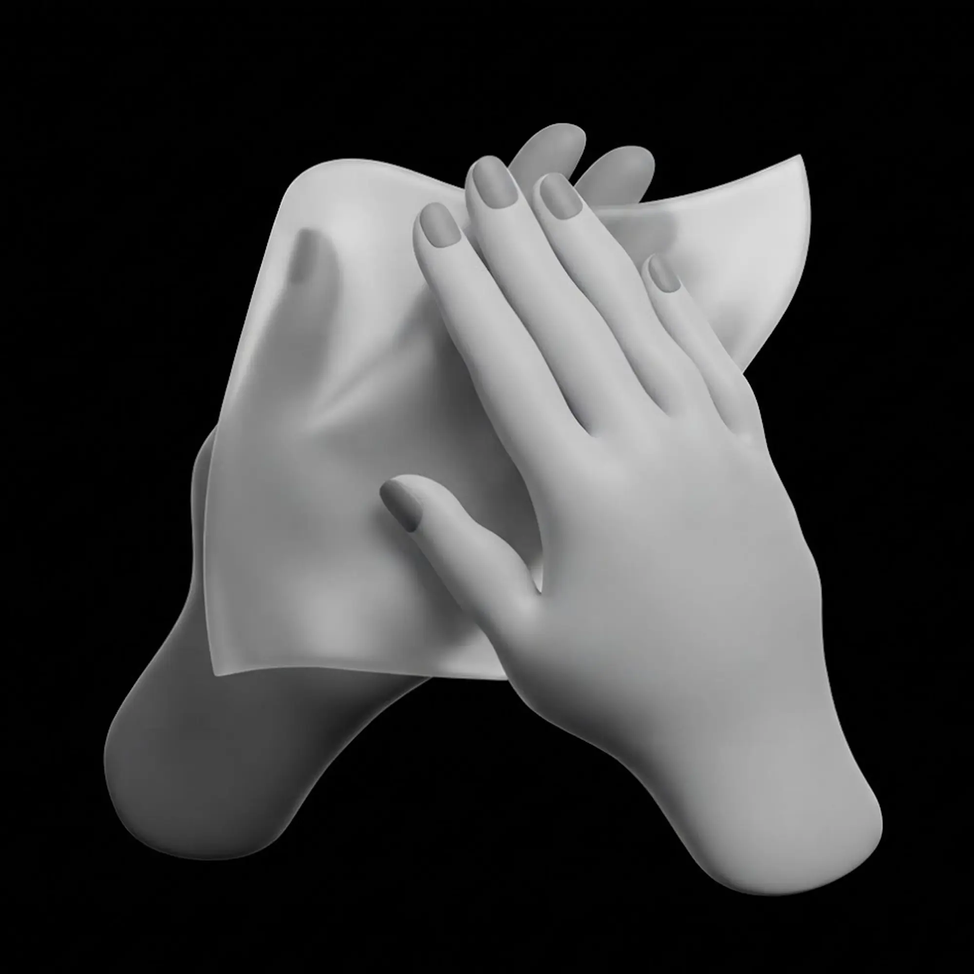A hand patting with a clean paper towel
