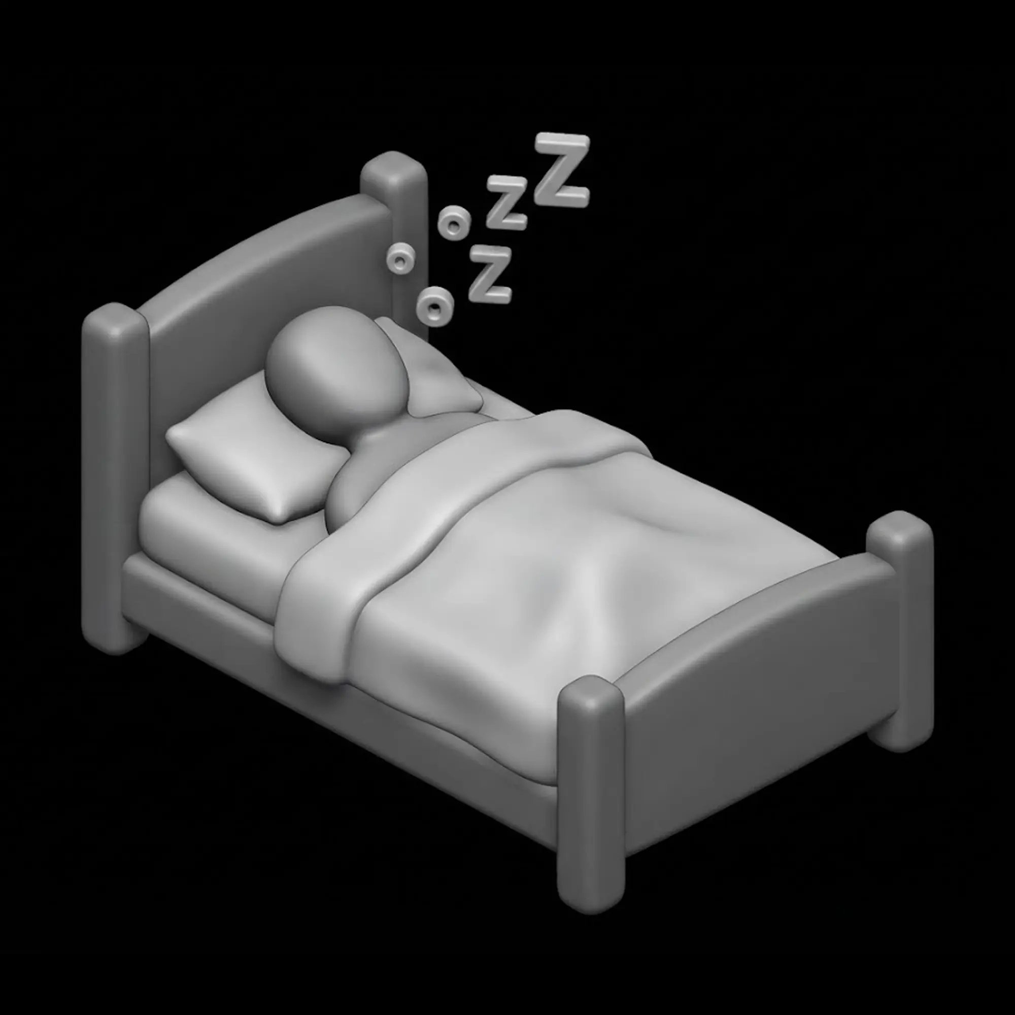 A person asleep in a bed with clean sheets