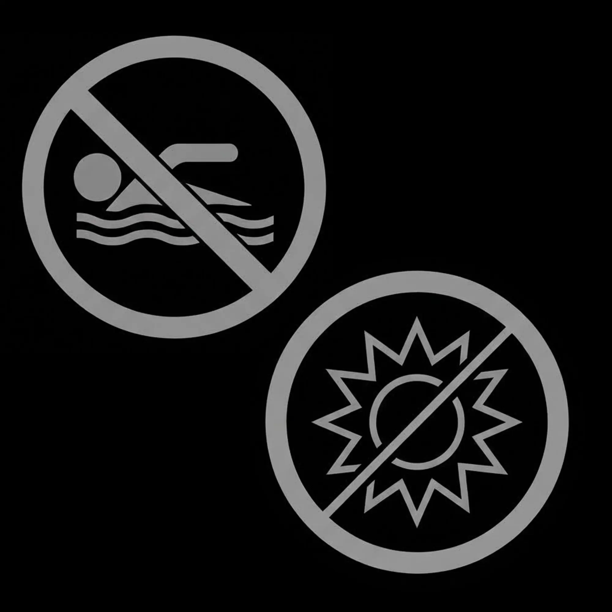 No-swimming and no-sun signs