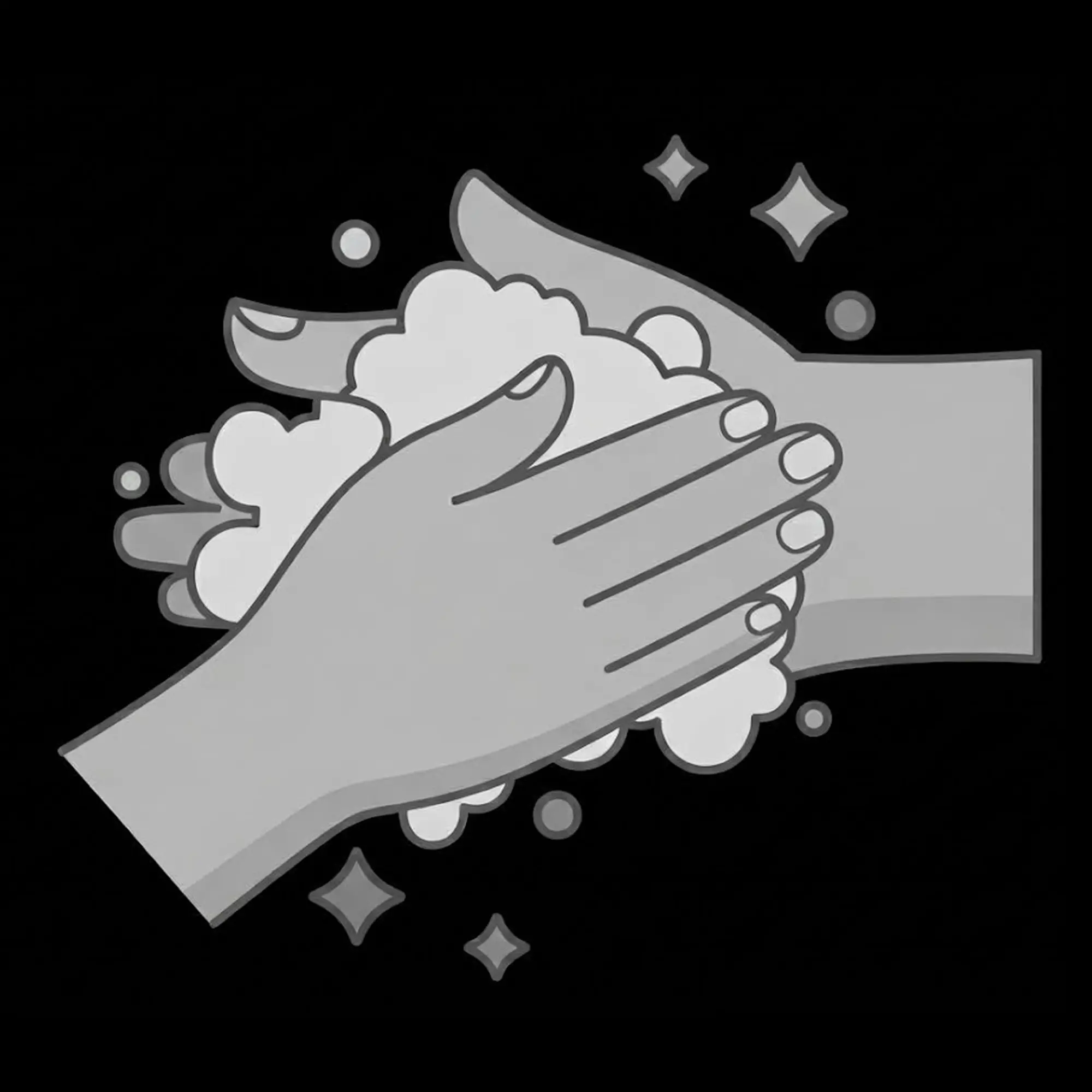 Hands being washed with soap lather